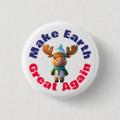 地球を作り直素晴らしす環境 缶バッジ (正面)