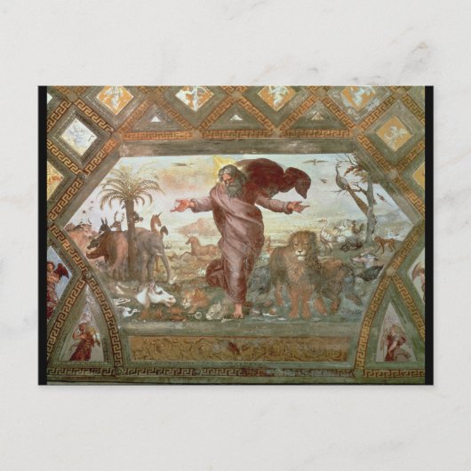 地球を作成している神 ポストカード (正面)