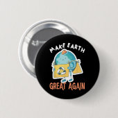 地球を再素晴らしび地球の日の惑星環境にする 缶バッジ (正面&裏面)
