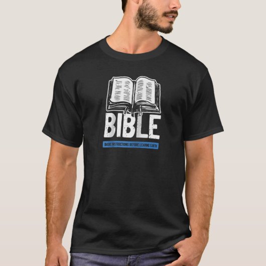 地球を去る前の基本的な聖書の指示ラグランTシャツ Tシャツ (正面)