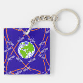 地球を周回する人工衛星 キーホルダー (裏面)