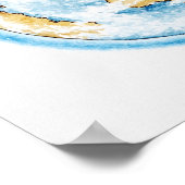 地球を周回する衛星のイラストレーション ポスター (角)