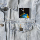 地球を周回する衛星6 缶バッジ (インサイチュ)