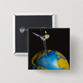 地球を周回する衛星6 缶バッジ (正面&裏面)