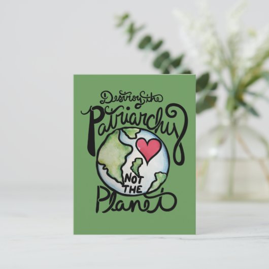 地球を壊すな、家父長制を壊せ ポストカード (スタンド正面)