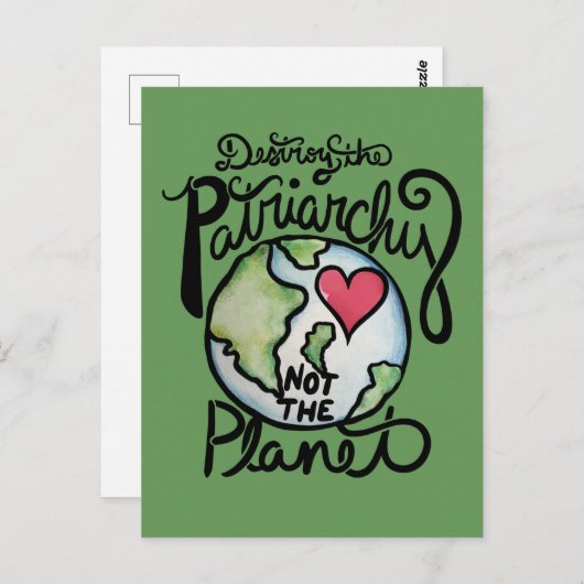 地球を壊すな、家父長制を壊せ ポストカード (正面/裏面)
