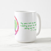 地球を平和的に受け入れる コーヒーマグカップ (正面右)