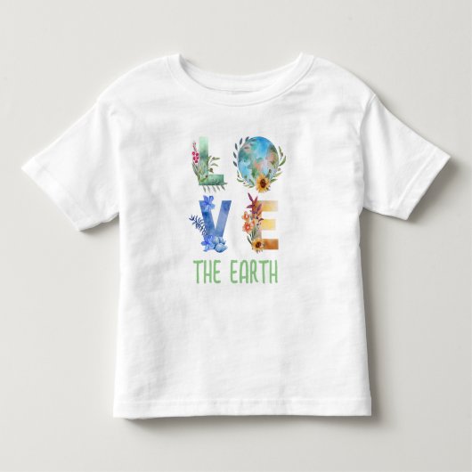 地球を愛しよう  トドラーTシャツ (正面)