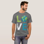 地球を愛する世界 愛と守る友 Tシャツ (正面フル)
