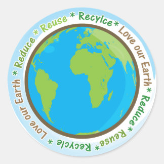 地球を愛減らし、再利用とリサイクル! ラウンドシール