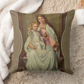 地球を握っている天国幼児イエス・キリストの戴冠させた女王 クッション (ブランケット)