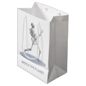 地球を揺り動かす ミディアムペーパーバッグ (正面アングル)