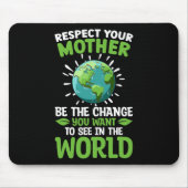 地球を救うあなたの母の気候変動を尊重する マウスパッド (正面)