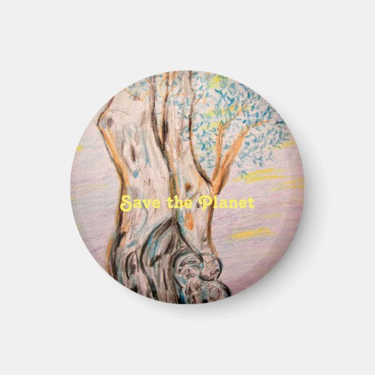 地球を救うオリーブの木 マグネット (正面)
