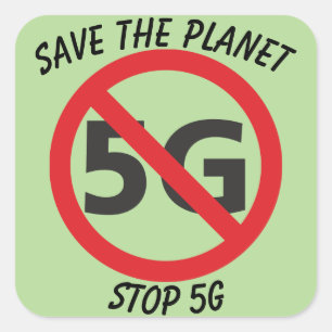 地球を救う、5Gストップステッカー スクエアシール