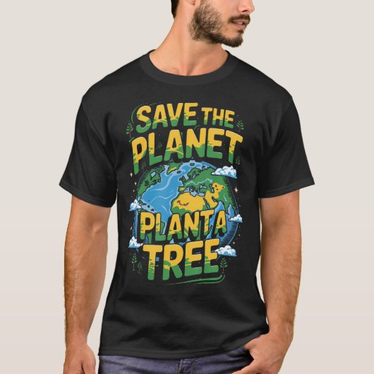 地球を救え 木を植えよう Tシャツ (正面)