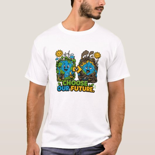 地球を救え 気候変動アクション Tシャツ (正面)