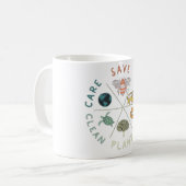 🌎💚 地球を救おう 🌿 コーヒーマグカップ (正面左)