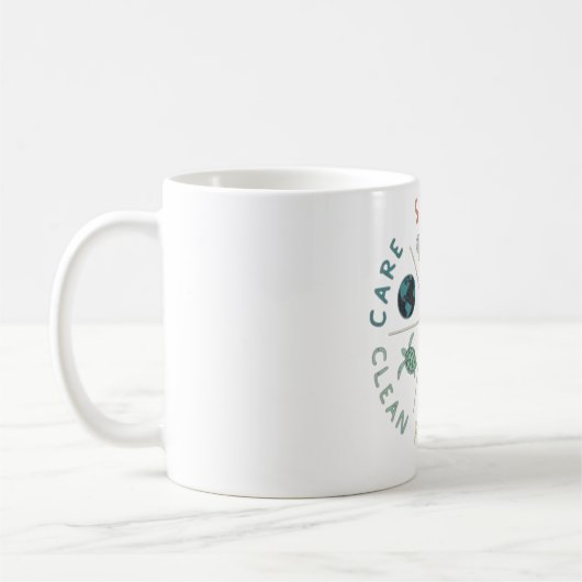 🌎💚 地球を救おう 🌿 コーヒーマグカップ (左)