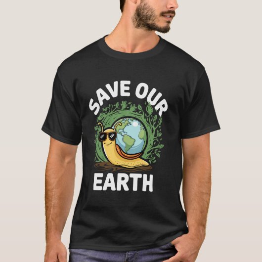 地球を救おう、環境ギフト、地球への優しさ Tシャツ (正面)
