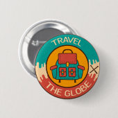 地球を旅行する |バックパッキング | Backpacker 缶バッジ (正面&裏面)