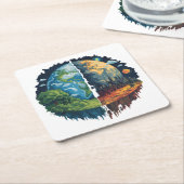 地球を殺すな スクエアペーパーコースター (アングル)