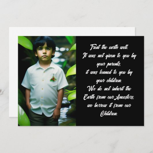 地球を良く扱う |トロピカルボーイフラットグリーティング カード (正面/裏面)