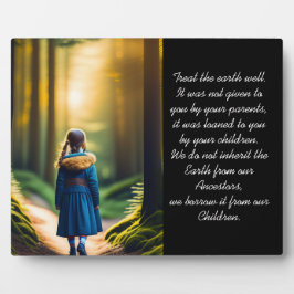 地球を良く扱う |フォレストガールのテーブルトップ フォトプラーク