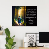 地球を良く扱う 森の女の子のポスター ポスター (ホームオフィス)