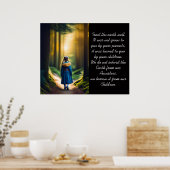 地球を良く扱う 森の女の子のポスター ポスター (キッチン)