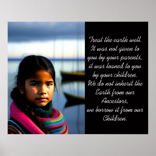 地球を良く扱う |魚釣りビレッジガールポスター ポスター (正面)