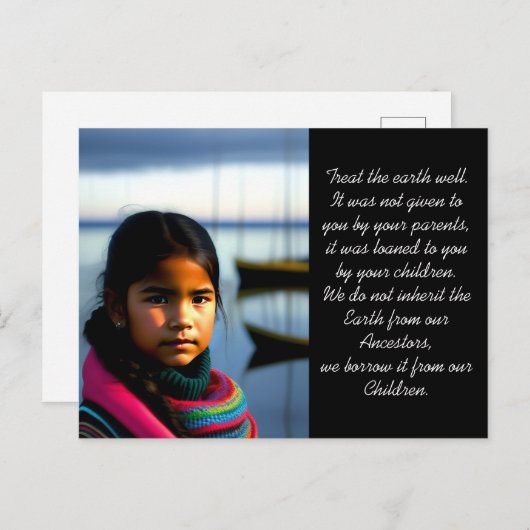 地球を良く扱う |魚釣りビレッジガール ポストカード (正面/裏面)