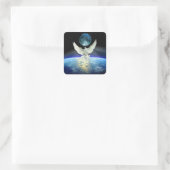 地球を覆う平和の鳩 スクエアシール (バッグ)