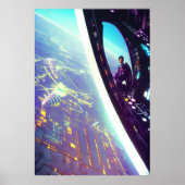 地球を見下ろして | AIアートポスター ポスター (正面)