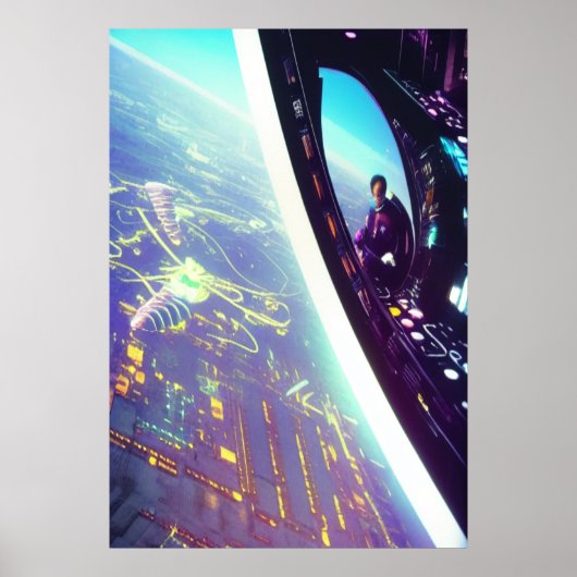 地球を見下ろして | AIアートポスター ポスター (正面)