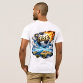 地球を超えるフットボール Tシャツ (裏面フル)