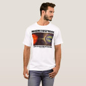 地球を風から遮る磁気圏太陽の雲 Tシャツ (正面フル)