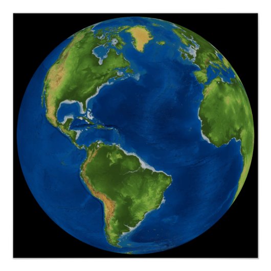 地球イラストレーション ポスター (正面)