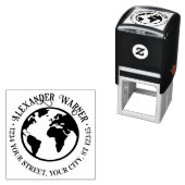 地球エレガント地球儀マップ名差出人住所 セルフインキングスタンプ (インサイチュ)