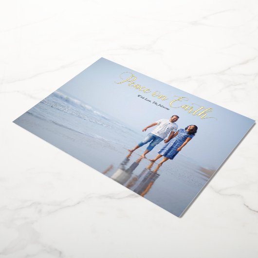 地球エレガント平和のスクリプトを作成パーソナライズされたする 箔シーズンカード (回転した状態)