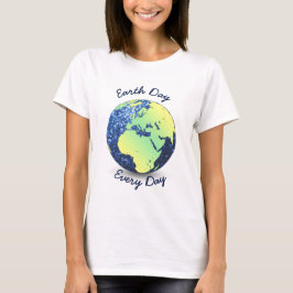 地球カスタマイズ日毎日ブルースパークルスグローブ Tシャツ