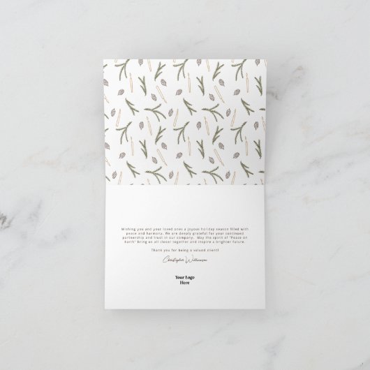 地球カスタムのクリスマスに平和企業のを カード (内部)