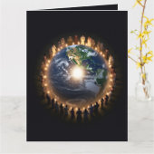 地球カスタムの平和を世界の平和に カード (黄色い花)