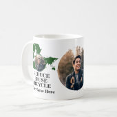 地球カスタム日写真減ら再利用リサイクル惑星 コーヒーマグカップ (正面左)