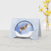 地球カードの赤い凧 カード (黄色い花)