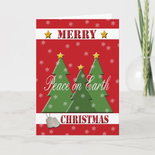 地球カードの軍のメリークリスマスの平和 シーズンカード (正面)