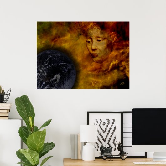 地球ガイアポスター環境デジタルコラージュ ポスター (ホームオフィス)