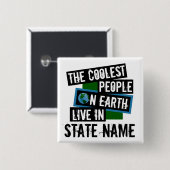 地球クールの人々はあなたの州に住んでいる 缶バッジ (正面&裏面)