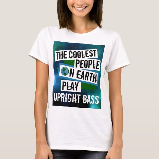 地球クールの人遊々Upright Bass Tシャツ (正面)
