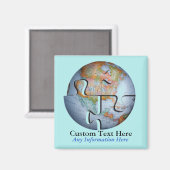 地球グローブパズル磁石 マグネット (正面/裏面)